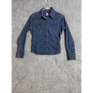 Levis Jean Jacket Womens Small Pearl Snap Western Streetwear Paris Hilton Y2K